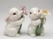 Ceramic Bunny Rabbits with Flowers Salt and Pepper Shakers, Home Décor, Gift for Her or Mom, Kitchen Décor, Spring Décor, Easter Decor